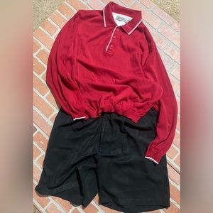 R&R Casuals XXL long sleeve, three button shirt and Haggar size 42 black shorts